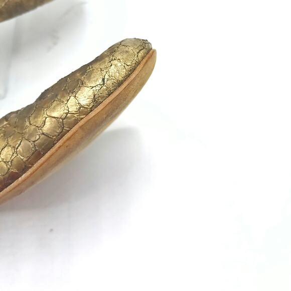 Vera Wang Lavender Ballet Flats | Gold Metallic Snake Leather Made in Italy EUC - Picture 16 of 16